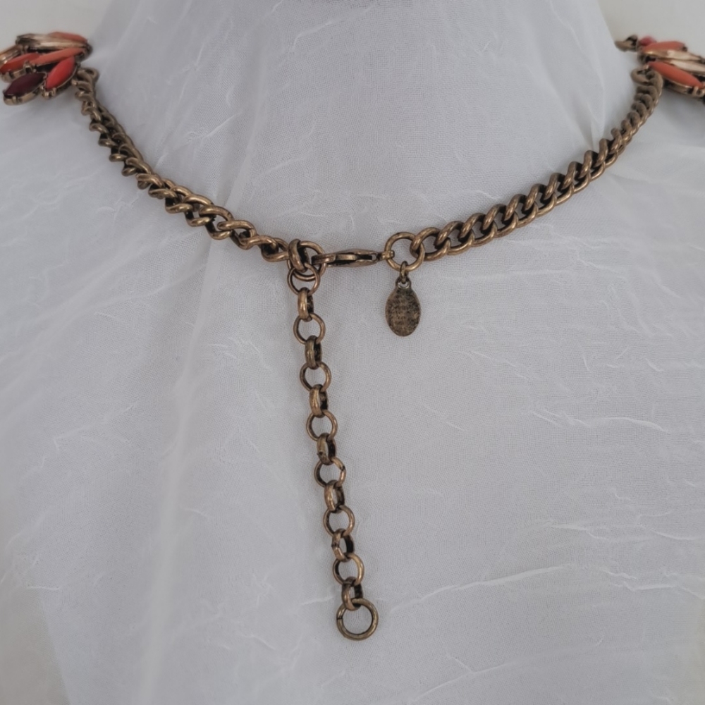 Adjustable Length Multicolor Necklace (Orange/Red… - image 3